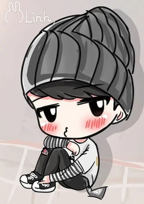 anh-jack-j97-chibi-2 Chibi Jack J97 đội beanie ngồi xụ mặt