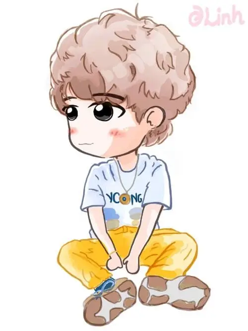 anh-jack-j97-chibi-4 Chibi Jack J97 ngồi xếp bằng tóc xoăn