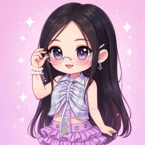 anh-orange-ca-si-chibi-1 Ảnh Orange Khương Hoàn Mỹ ca sĩ chibi đeo kính, diện outfit tím pastel dễ thương