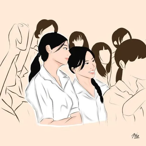 pahnfond-fanart-5 Fanart PahnFond hai nữ sinh áo trắng giữa đám đông