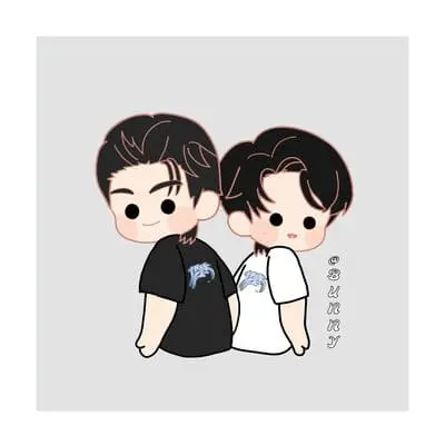 bossnoeul-fanart-10 BossNoeul fanart chibi đứng lưng tựa lưng áo thun đồng bộ