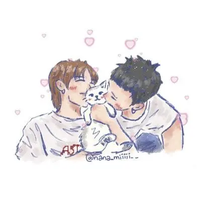 daouoffroad-fanart-chibi-2 DaouOffroad fanart hai người ôm mèo con dễ thương