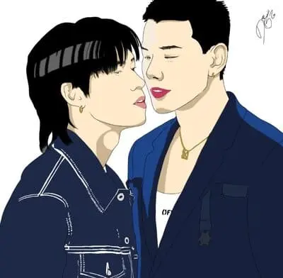 daouoffroad-fanart-chibi-4 DaouOffroad fanart minh họa mặc áo khoác jean gần nhau