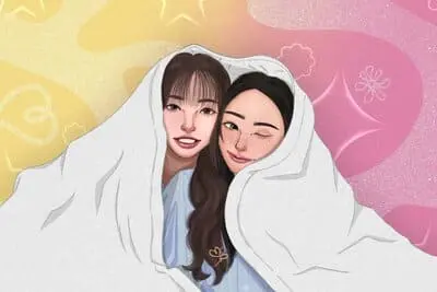 kapookciize-fanart-chibi-6 KapookCiize minh họa hai cô gái quấn chăn trắng ấm áp